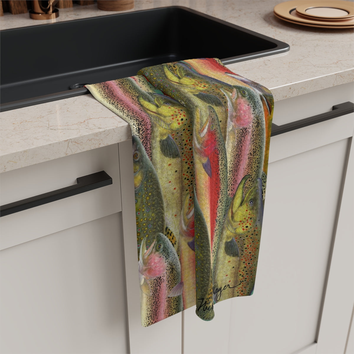 Trout Angler Soft Kitchen Towel, NEW for 2025!