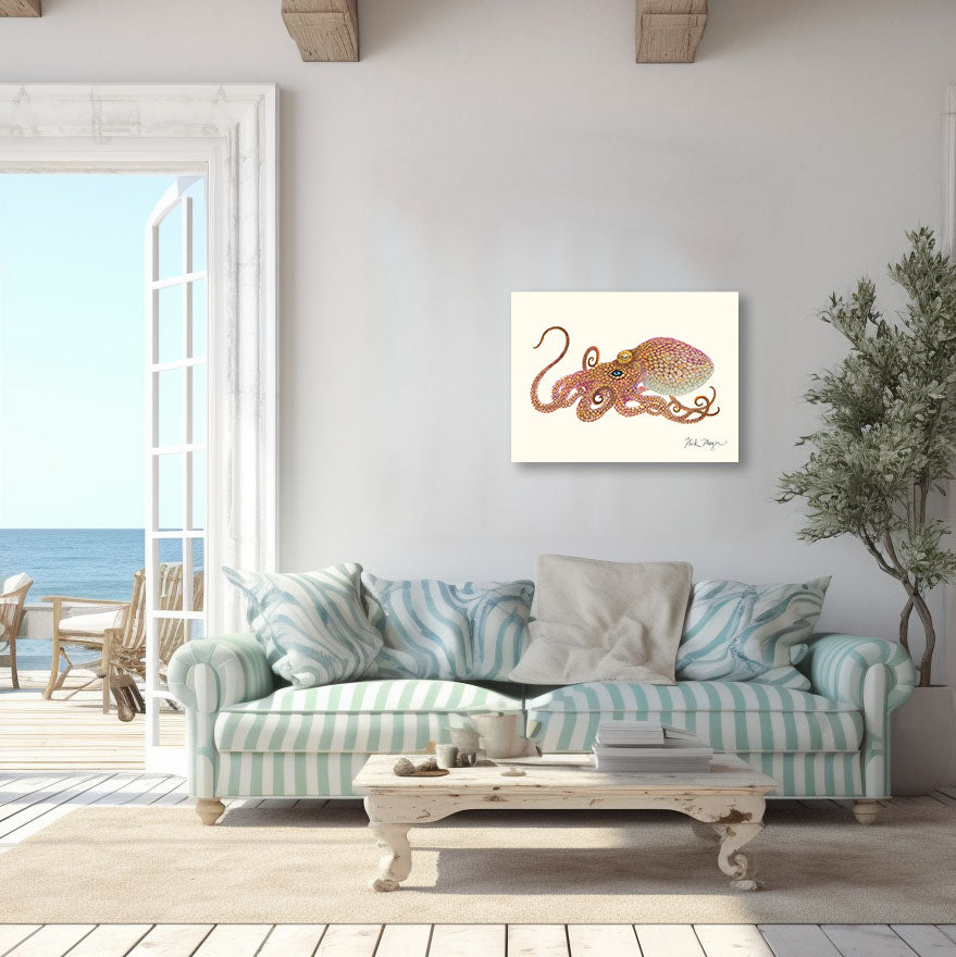 NEW! California Two Spot Octopus Canvas Wrap