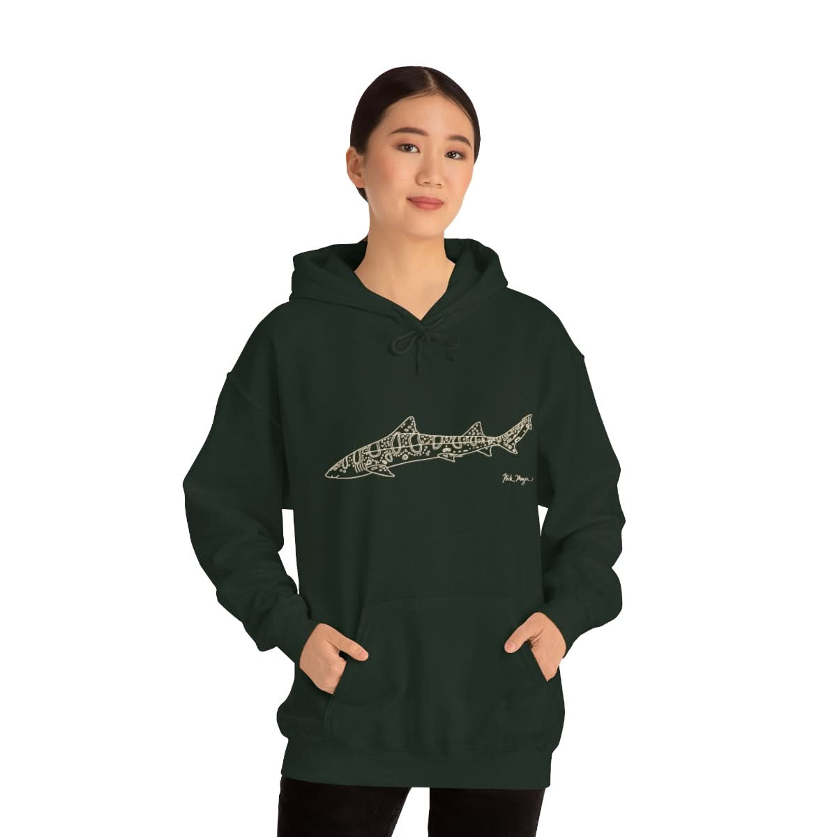 Leopard Shark Drawing Warm Hoodie