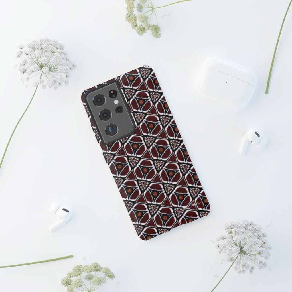 Maroon Butterfly Pattern Phone Case (Samsung)