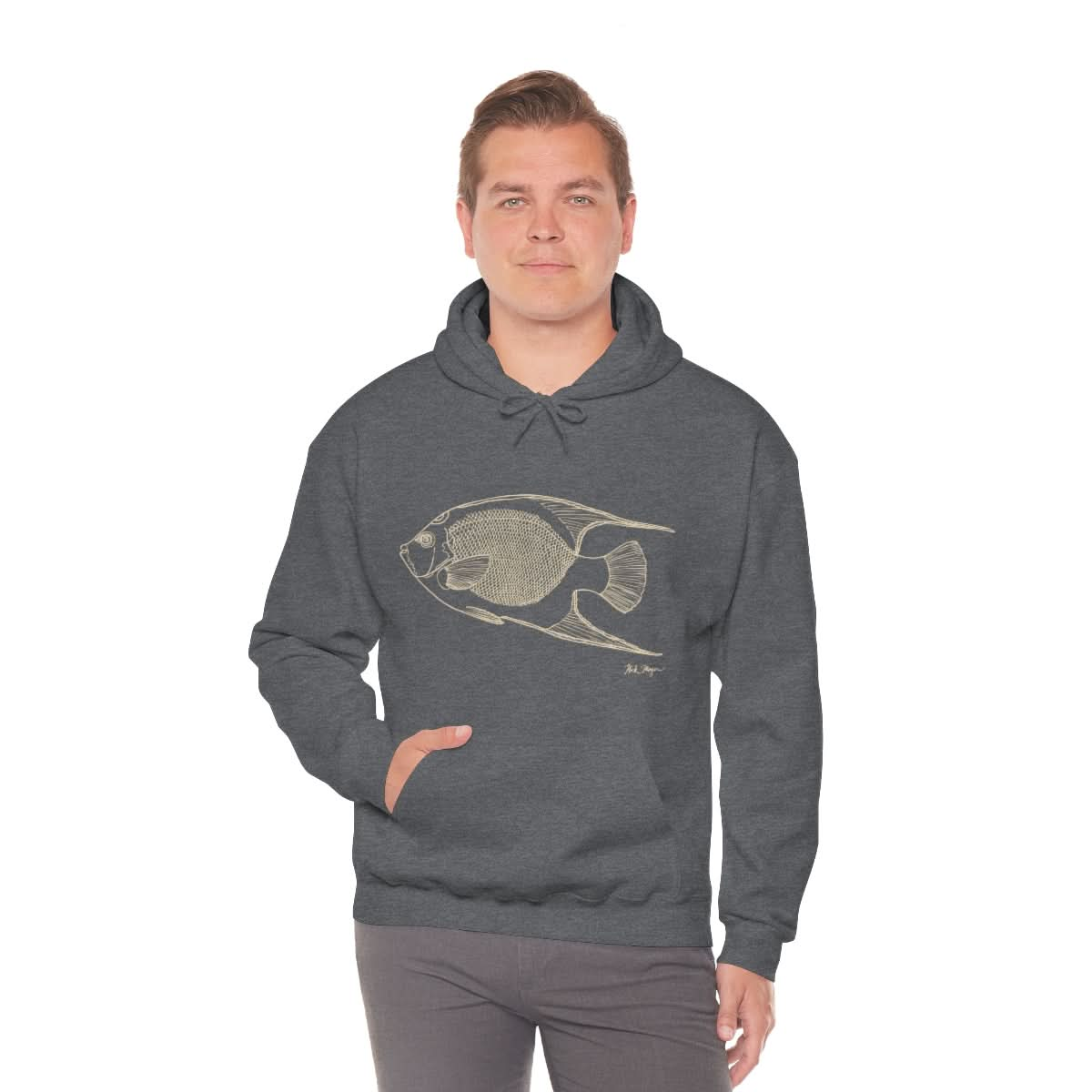 Queen Angelfish Drawing Warm Hoodie