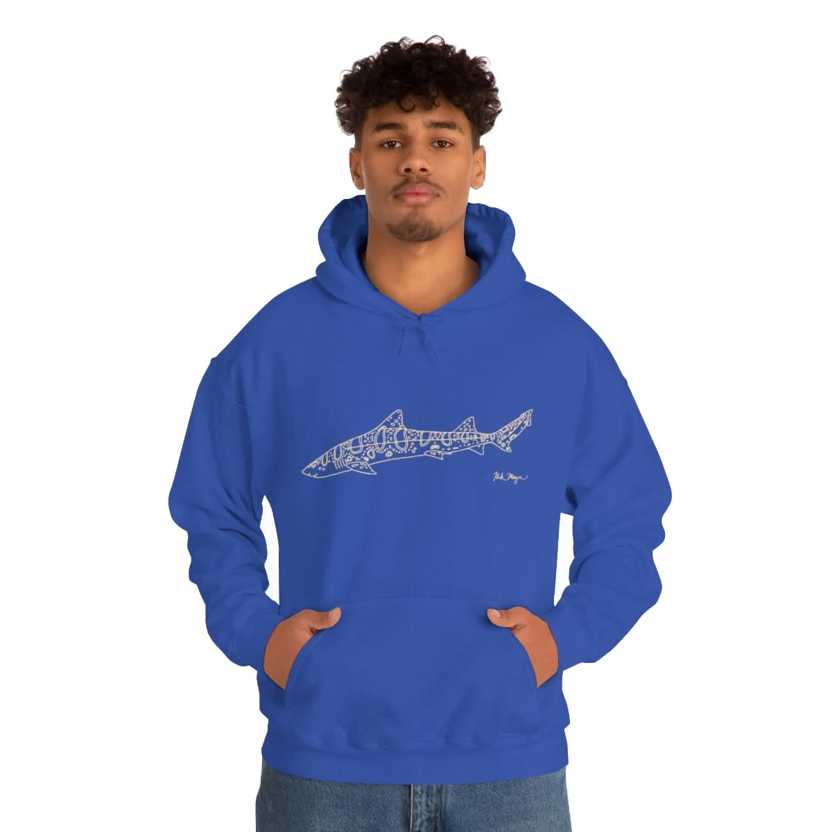 Leopard Shark Drawing Warm Hoodie