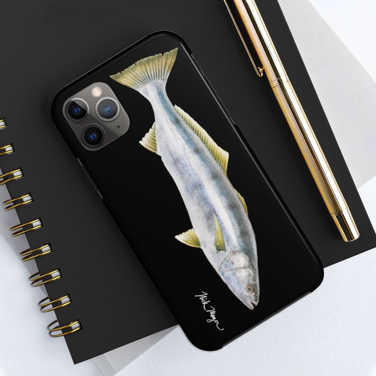 White Sea Bass Phone Case (iPhone) - black