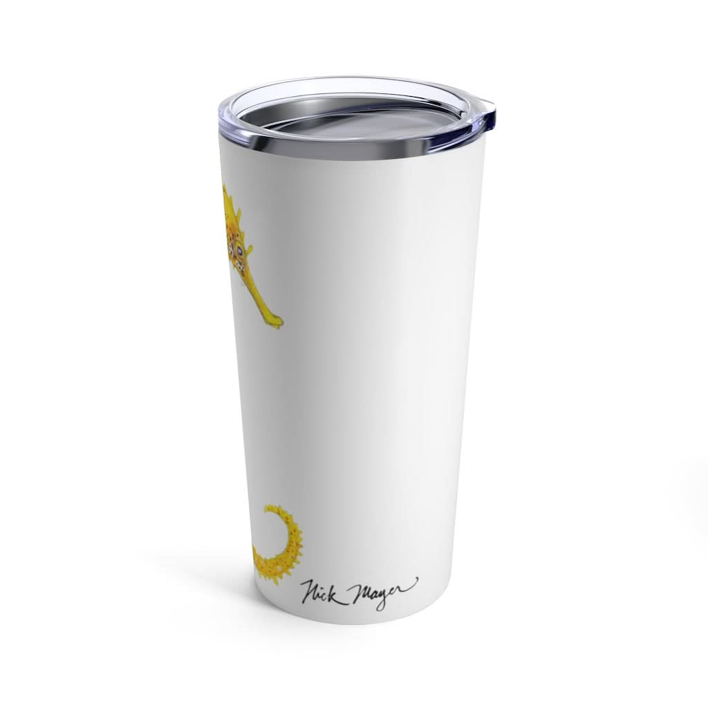 Yellow Seahorse 4, 20 oz Steel Tumbler