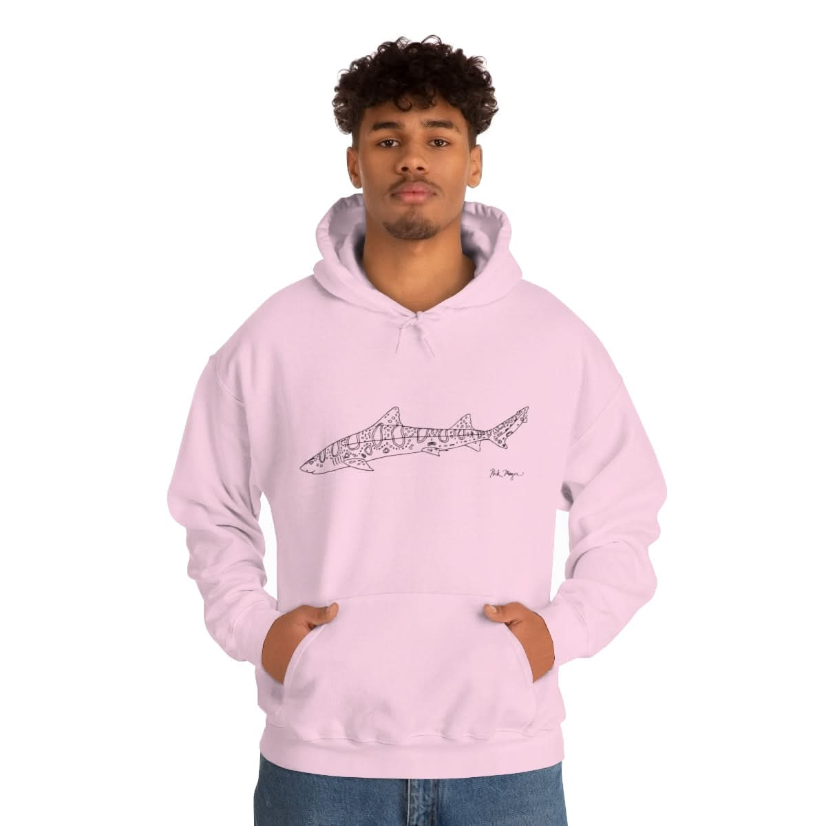 Leopard Shark Drawing Warm Hoodie