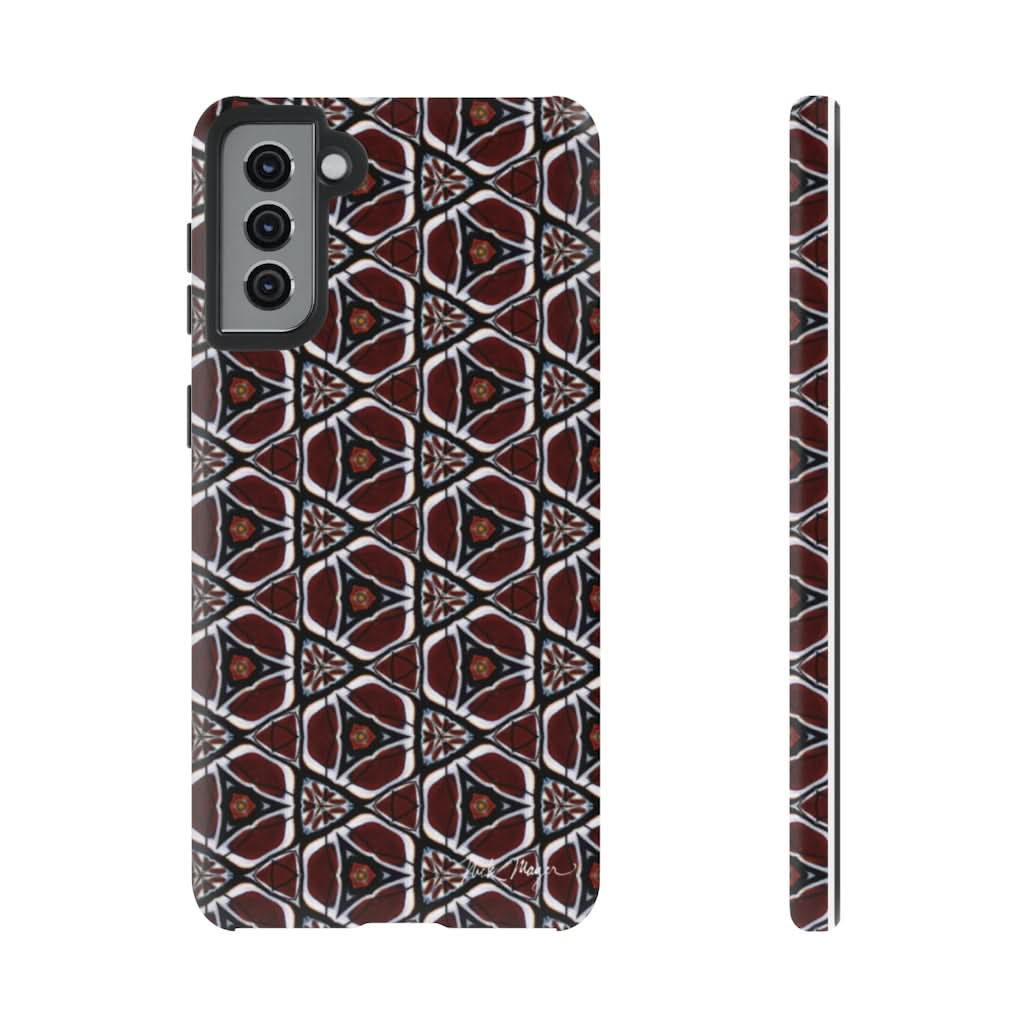 Maroon Butterfly Pattern Phone Case (Samsung)