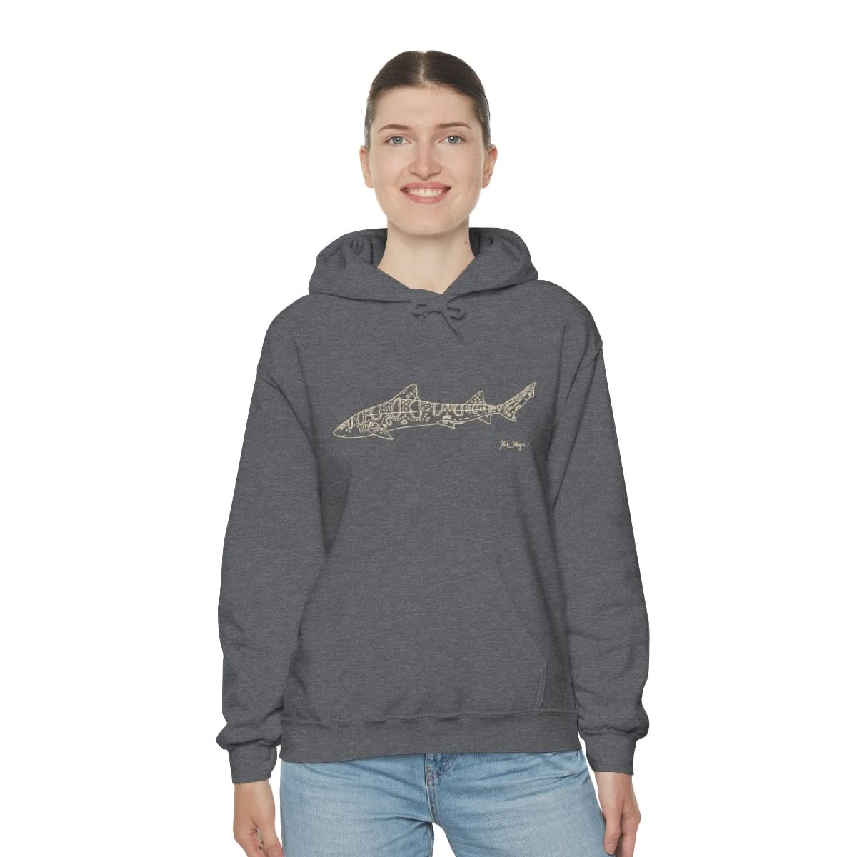 Leopard Shark Drawing Warm Hoodie