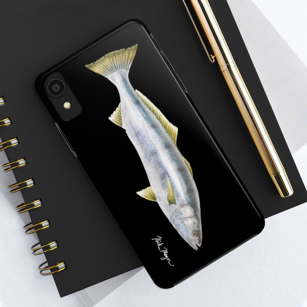 White Sea Bass Phone Case (iPhone) - black