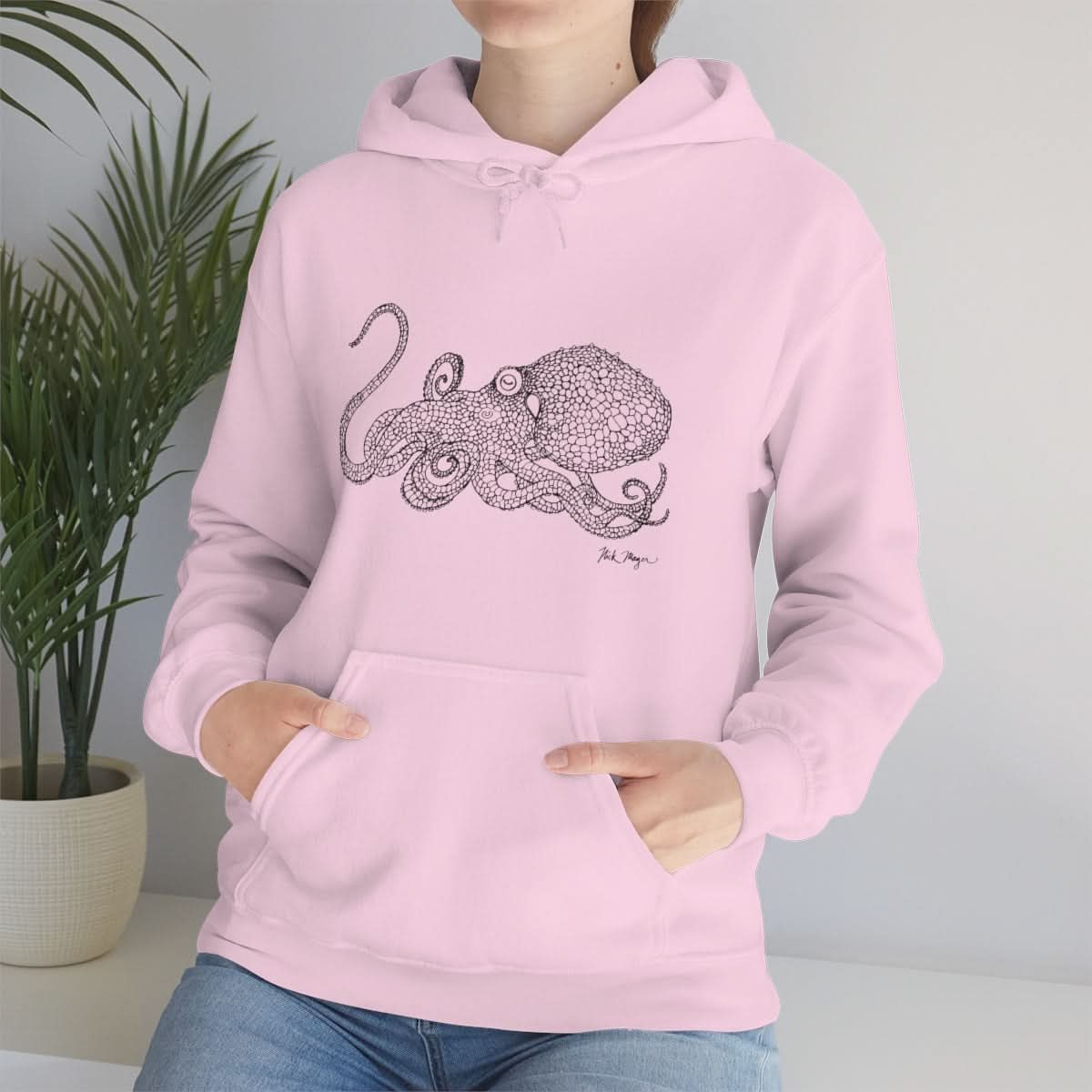 Octopus Drawing Warm Hoodie