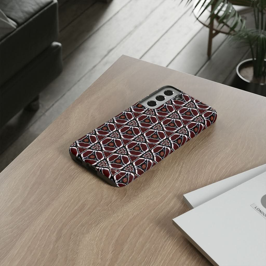 Maroon Butterfly Pattern Phone Case (Samsung)