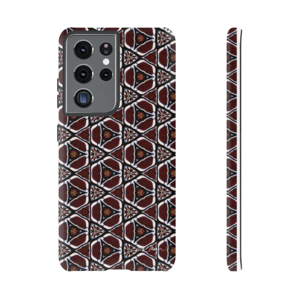 Maroon Butterfly Pattern Phone Case (Samsung)