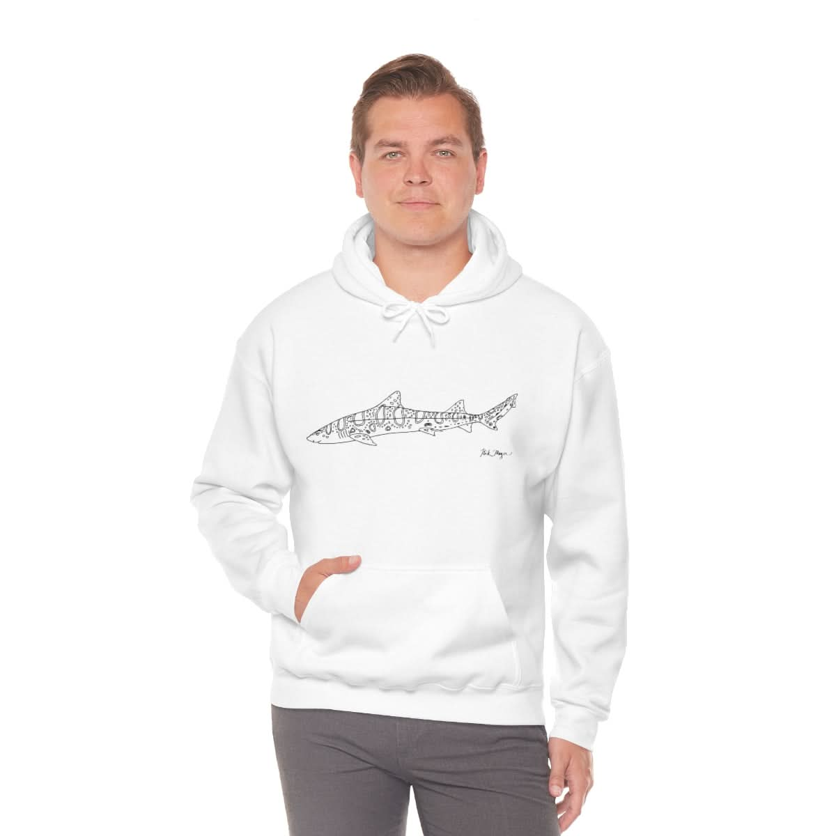 Leopard Shark Drawing Warm Hoodie