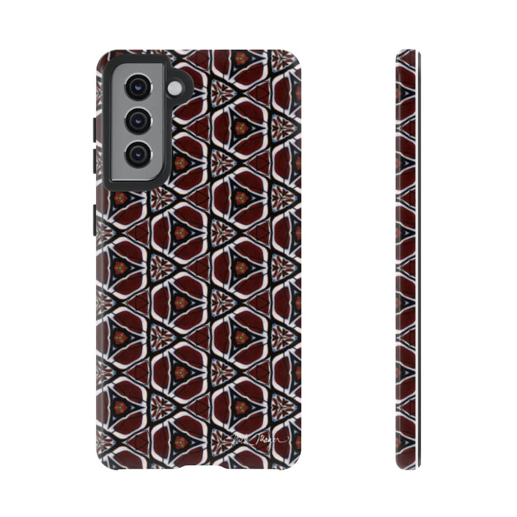 Maroon Butterfly Pattern Phone Case (Samsung)