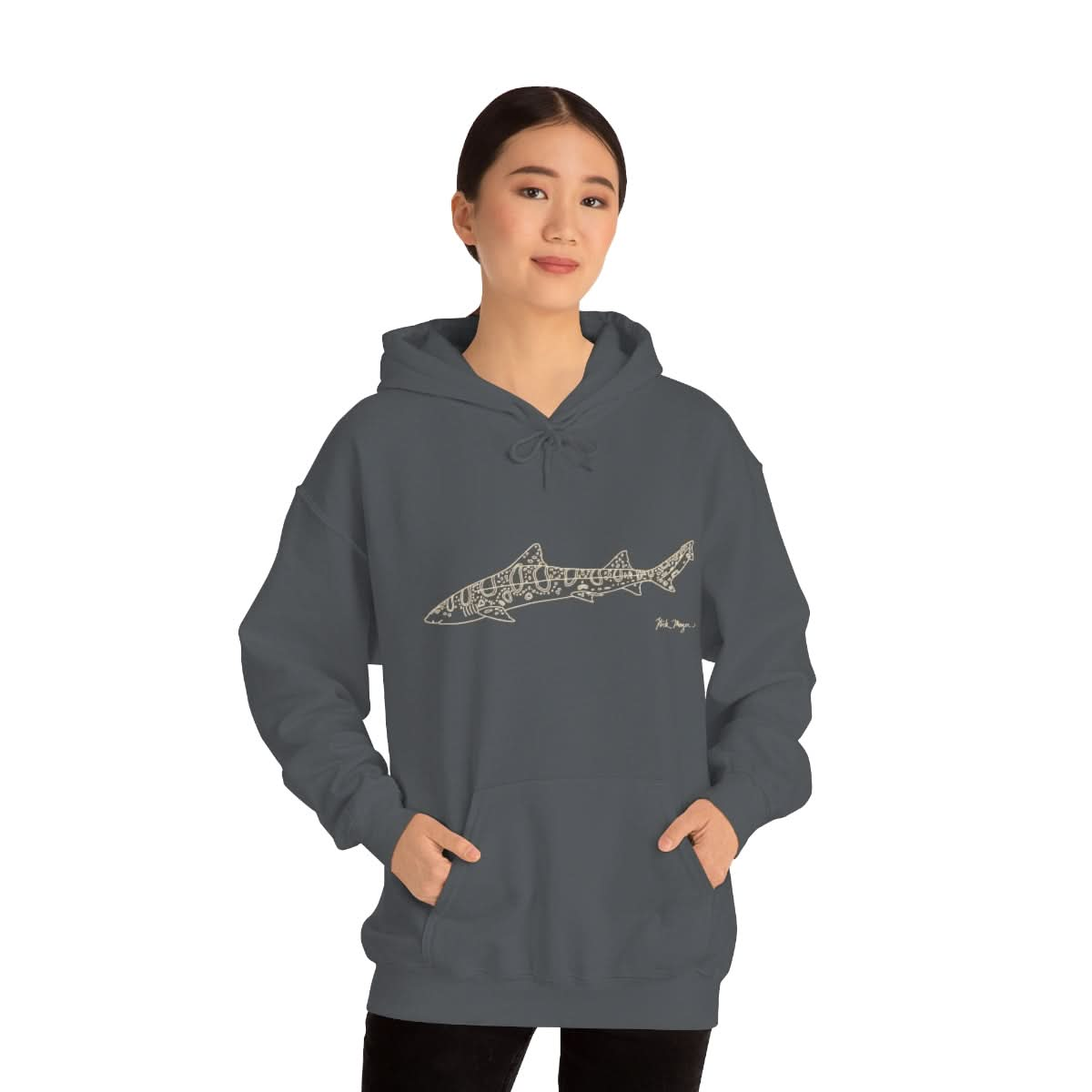 Leopard Shark Drawing Warm Hoodie