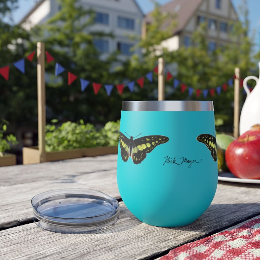 Green Butterfly Copper Wine Tumbler