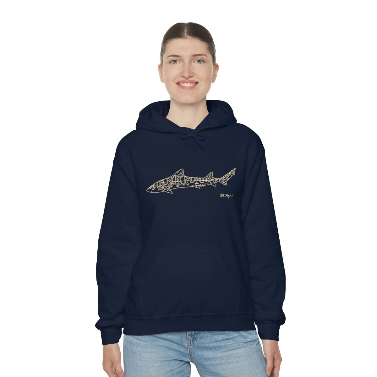 Leopard Shark Drawing Warm Hoodie