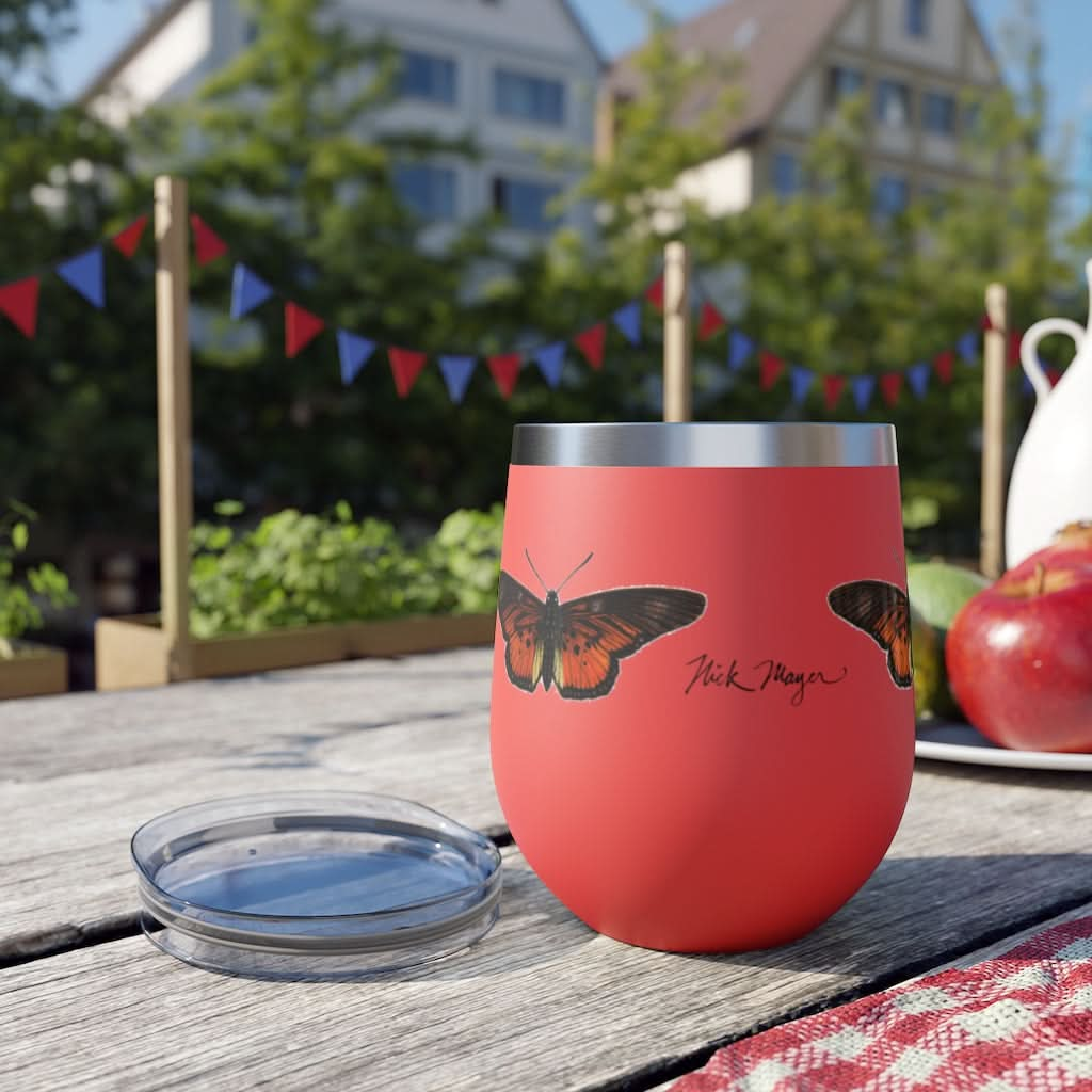 Orange Butterfly Copper Wine Tumbler