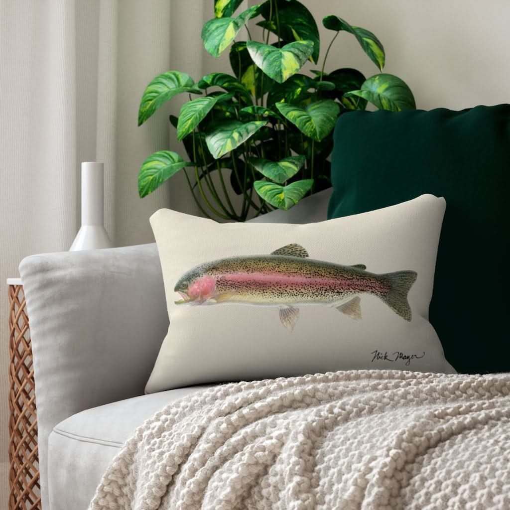 Rainbow Trout Throw Pillow