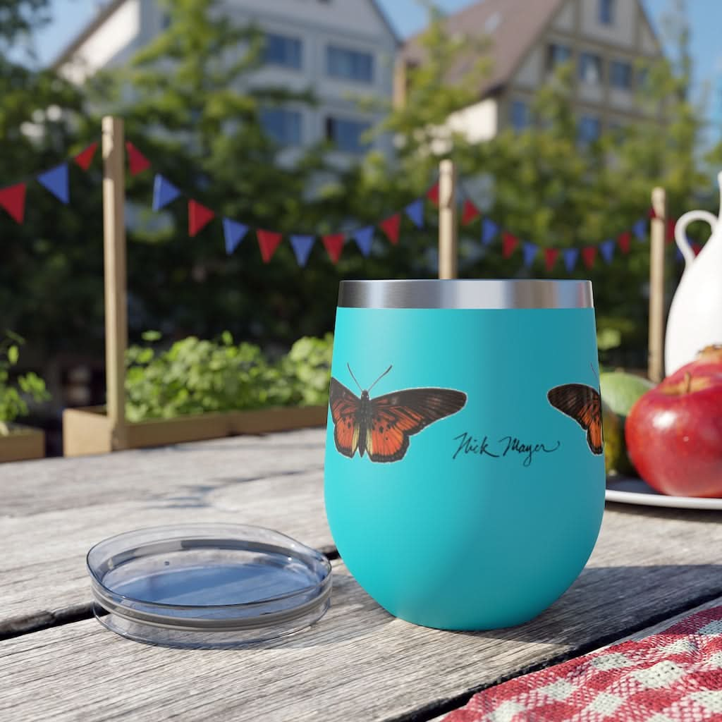 Orange Butterfly Copper Wine Tumbler