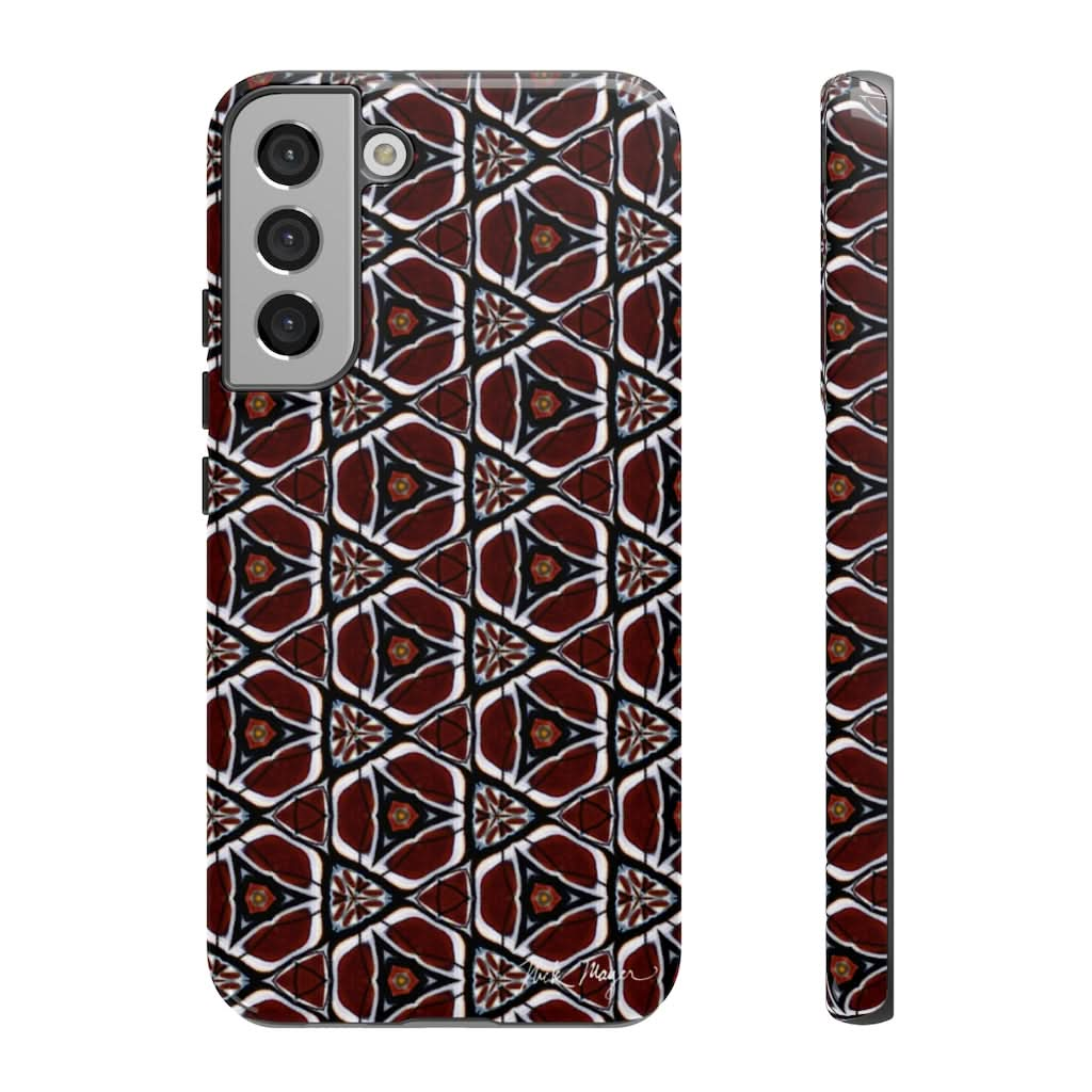 Maroon Butterfly Pattern Phone Case (Samsung)