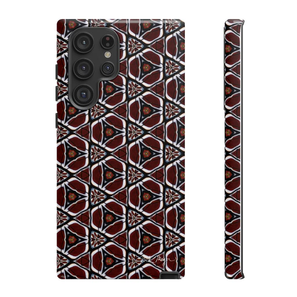 Maroon Butterfly Pattern Phone Case (Samsung)