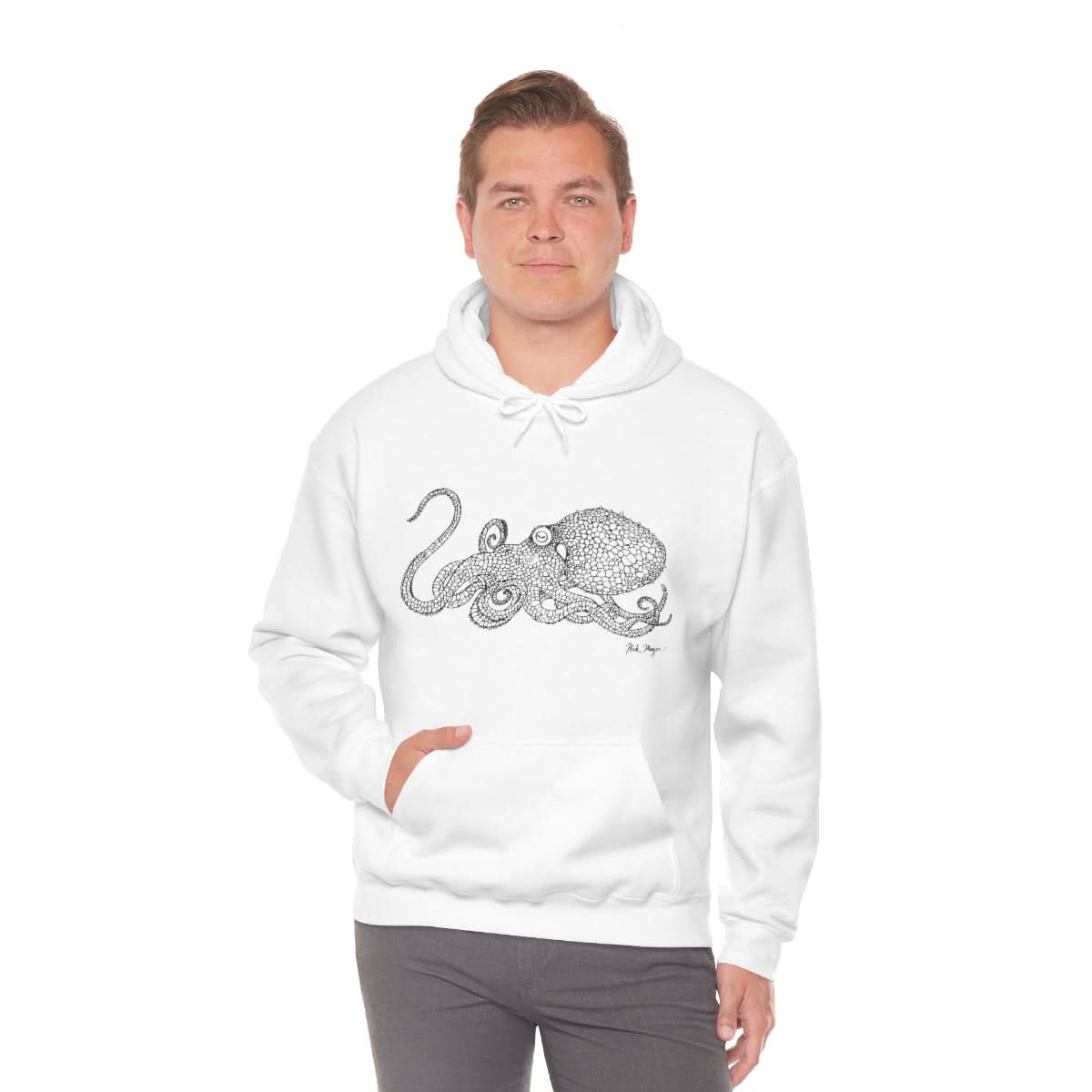 Octopus Drawing Warm Hoodie