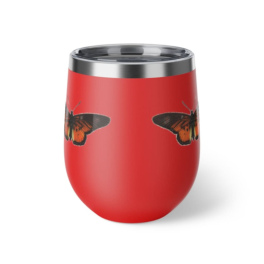 Orange Butterfly Copper Wine Tumbler