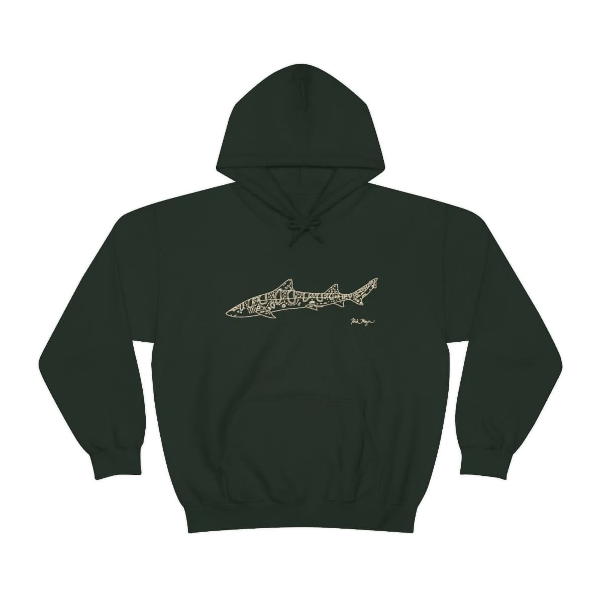 Leopard Shark Drawing Warm Hoodie