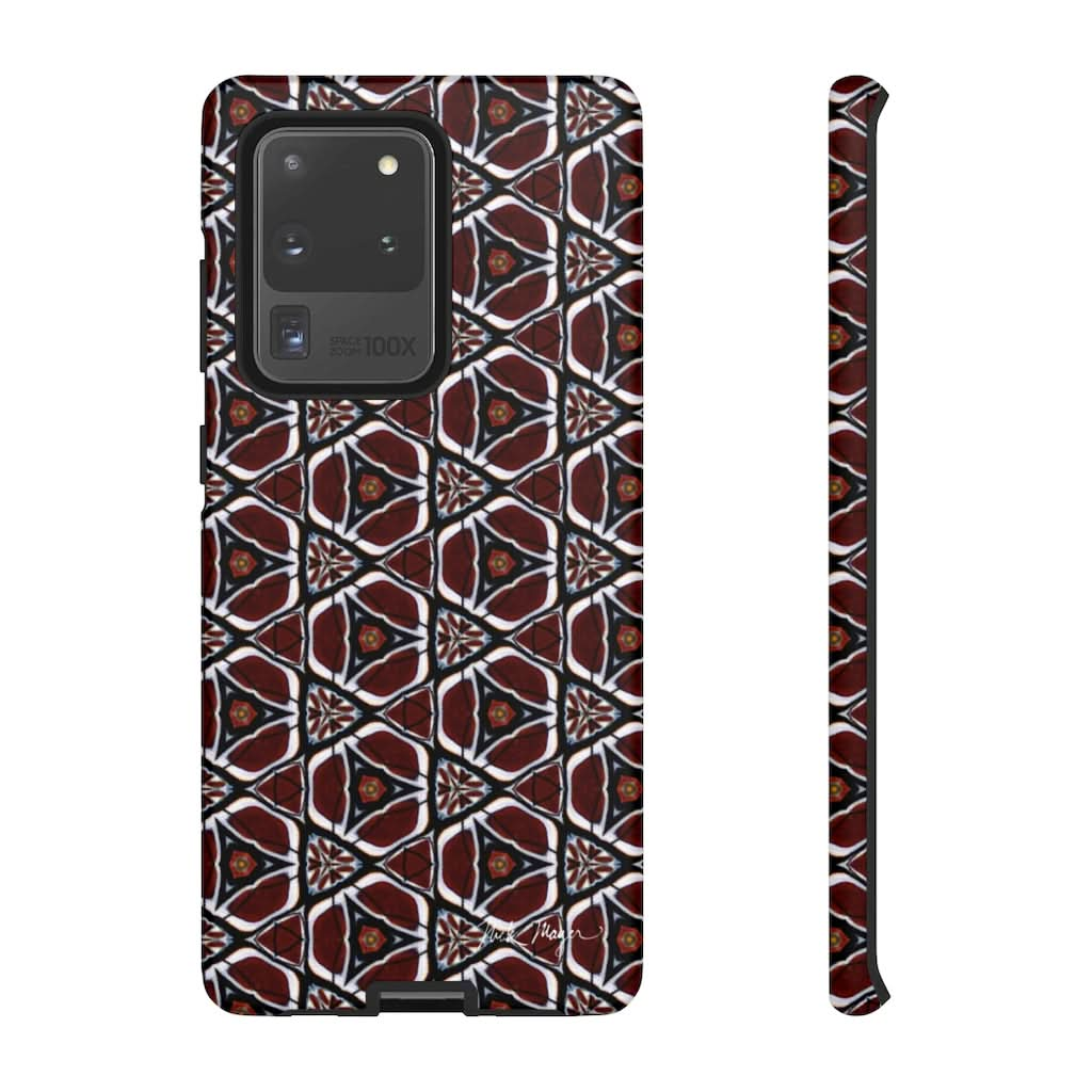 Maroon Butterfly Pattern Phone Case (Samsung)