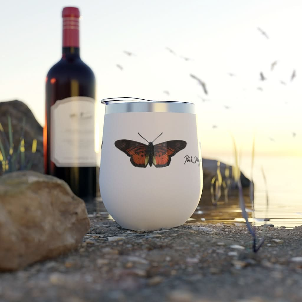 Orange Butterfly Copper Wine Tumbler