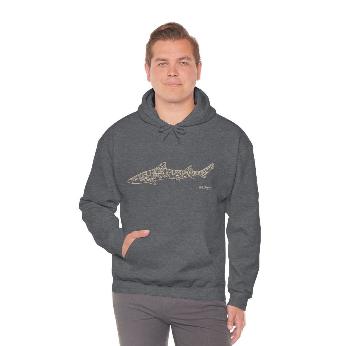 Leopard Shark Drawing Warm Hoodie