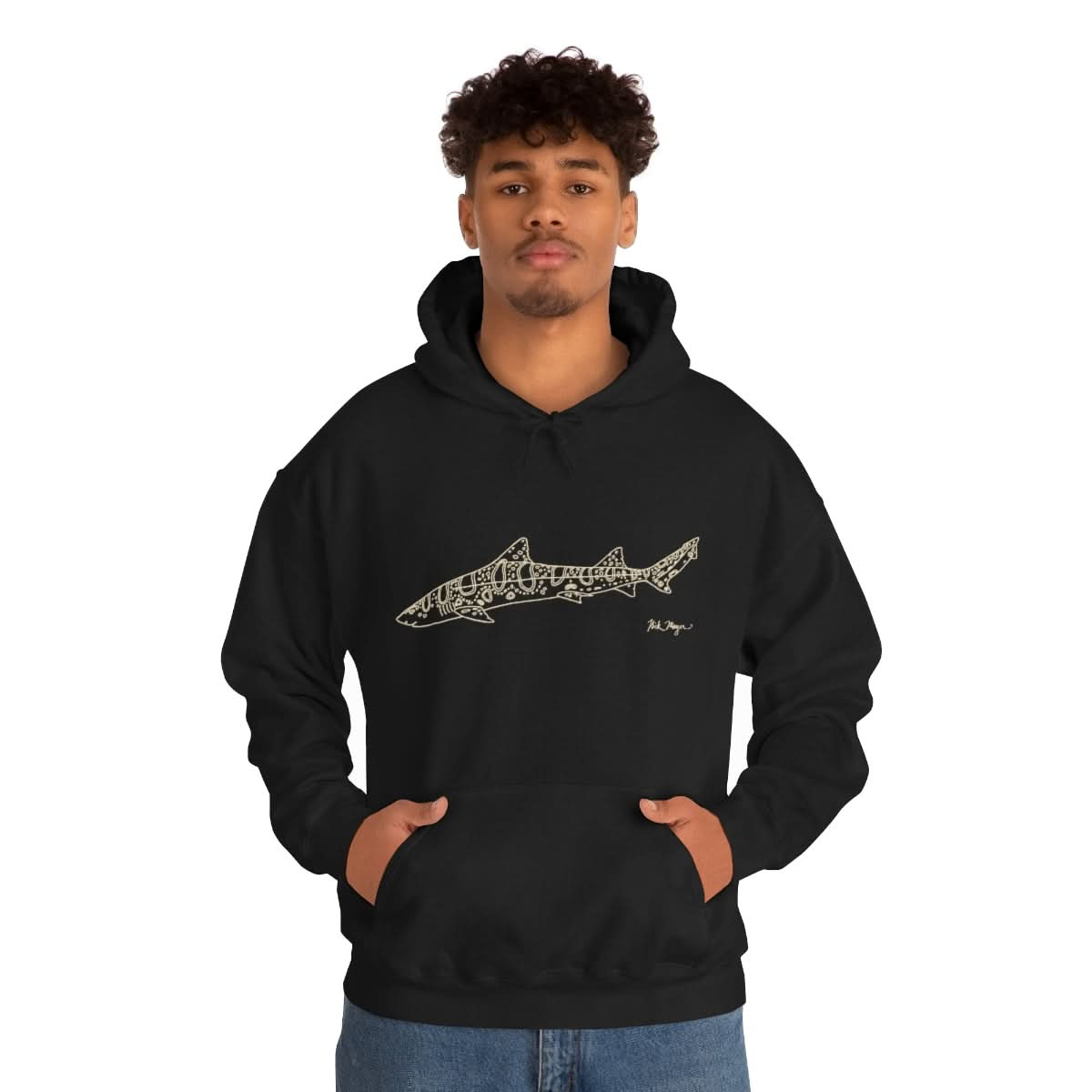 Leopard Shark Drawing Warm Hoodie