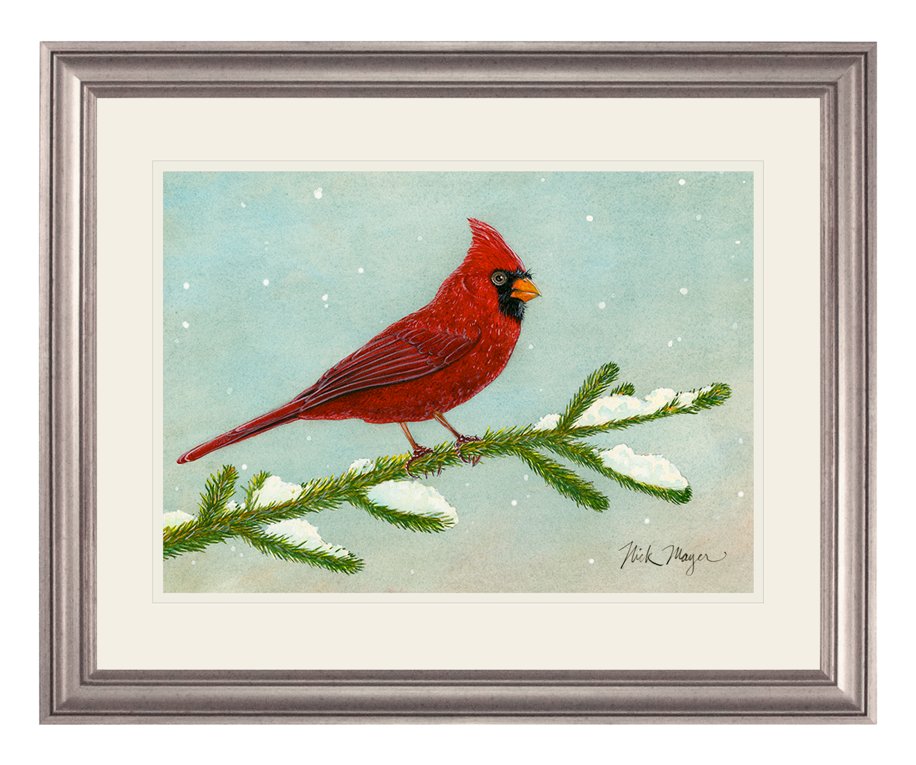 Snowy Cardinal Print