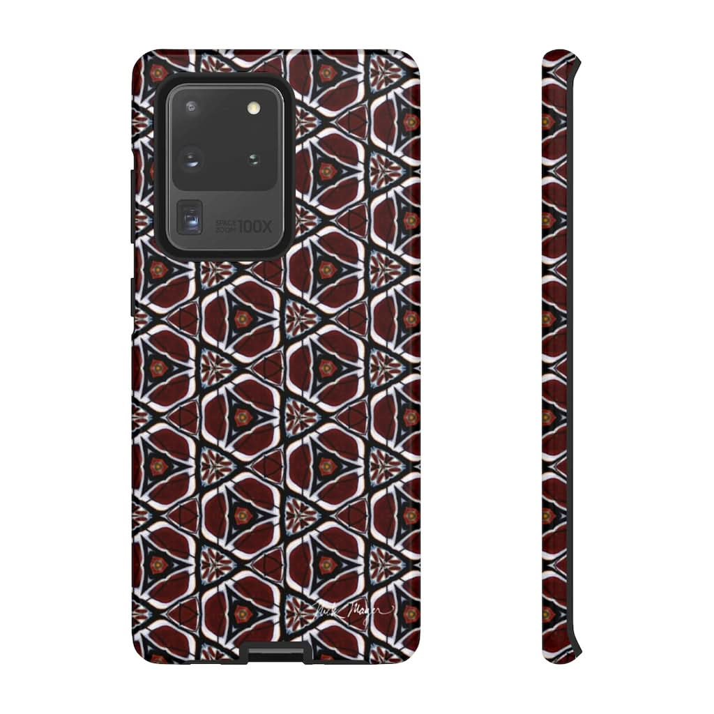 Maroon Butterfly Pattern Phone Case (Samsung)