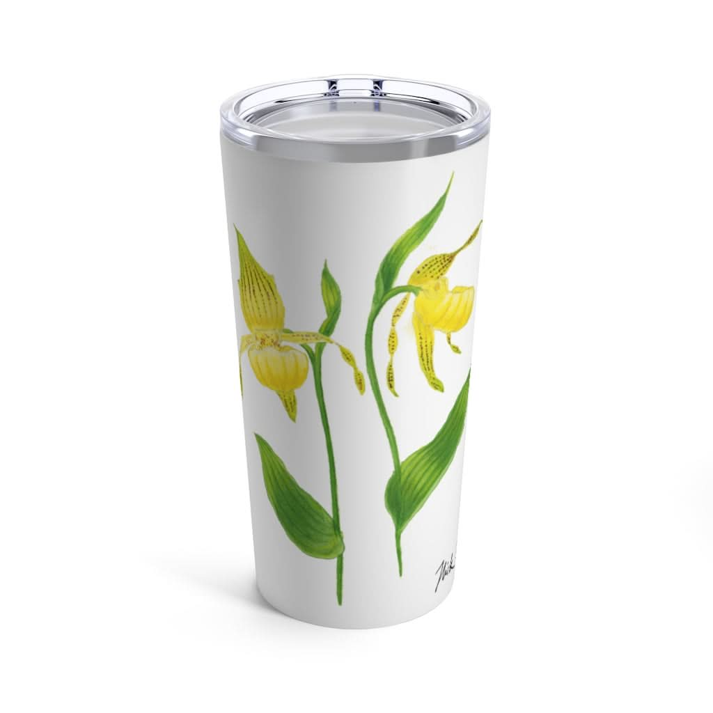 Yellow Lady's Slipper, 20 oz Steel Tumbler