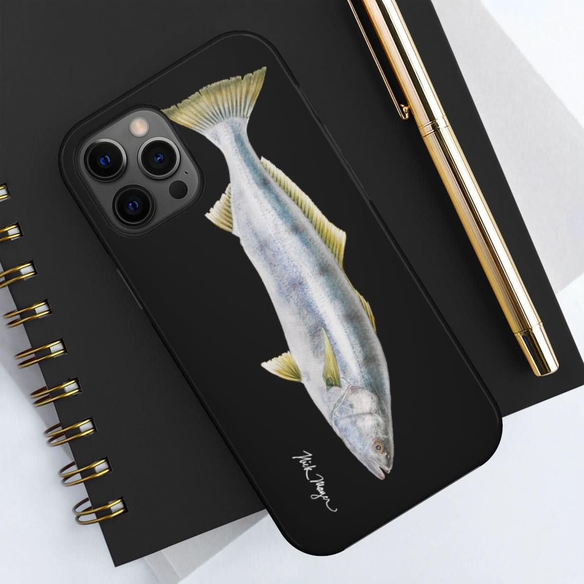 White Sea Bass Phone Case (iPhone) - black