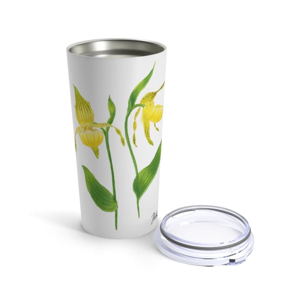 Yellow Lady's Slipper, 20 oz Steel Tumbler