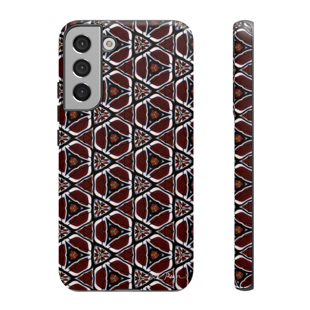 Maroon Butterfly Pattern Phone Case (Samsung)