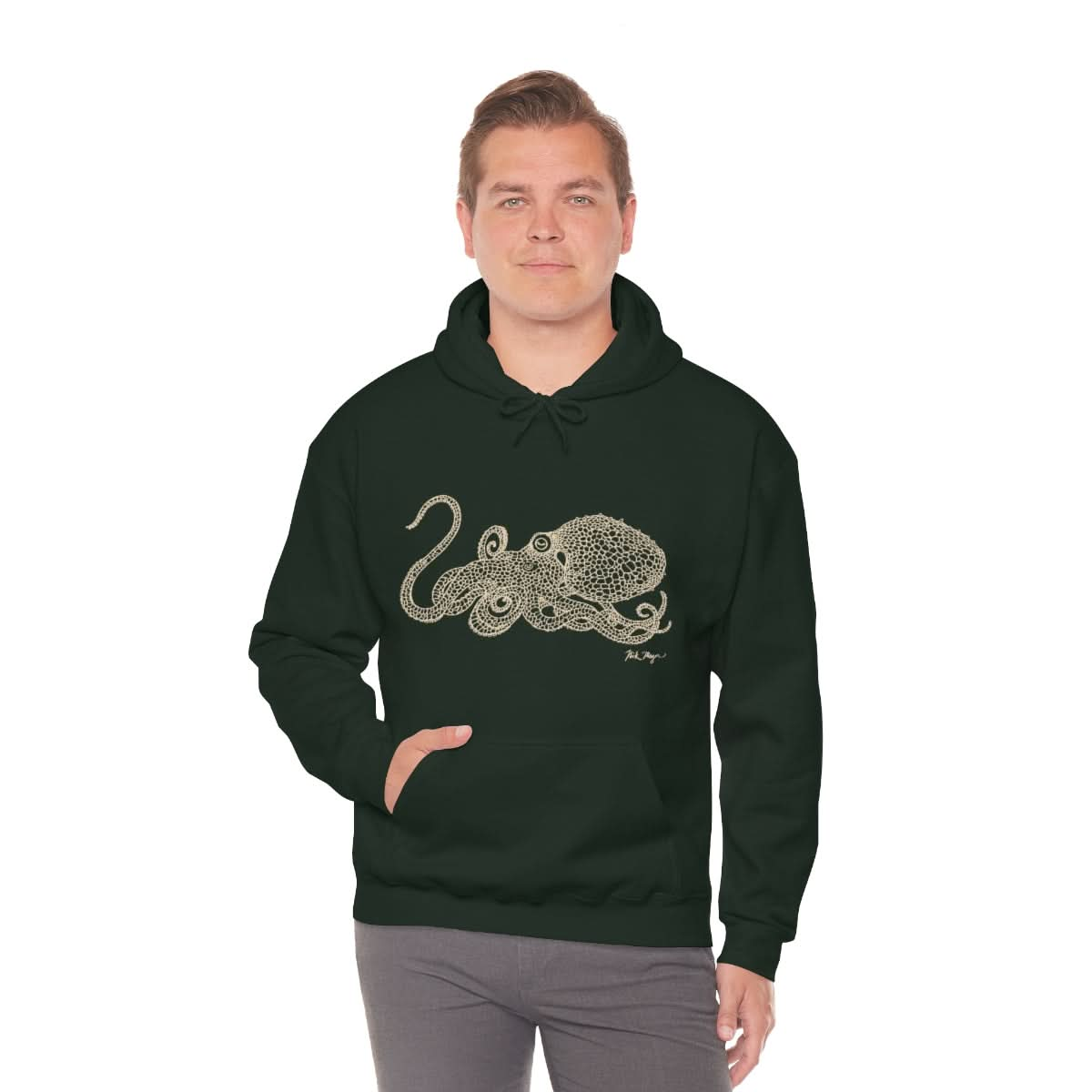 Octopus Drawing Warm Hoodie