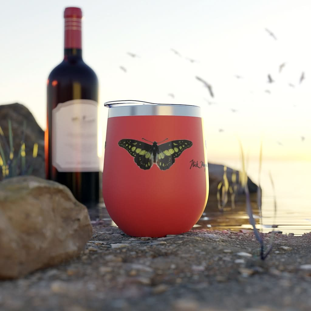 Green Butterfly Copper Wine Tumbler