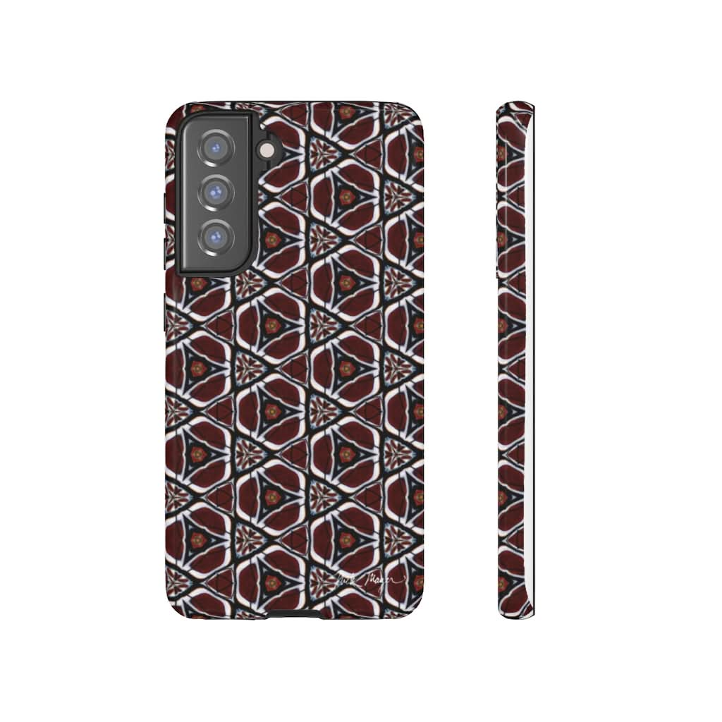 Maroon Butterfly Pattern Phone Case (Samsung)