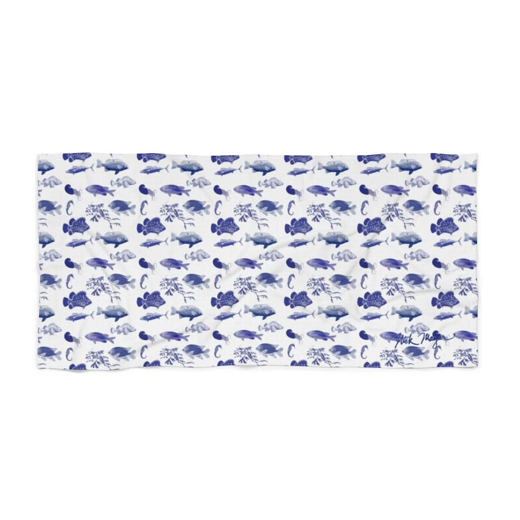 Vibrant Ocean Stamps Beach Towel - Perfect for On-the-Go