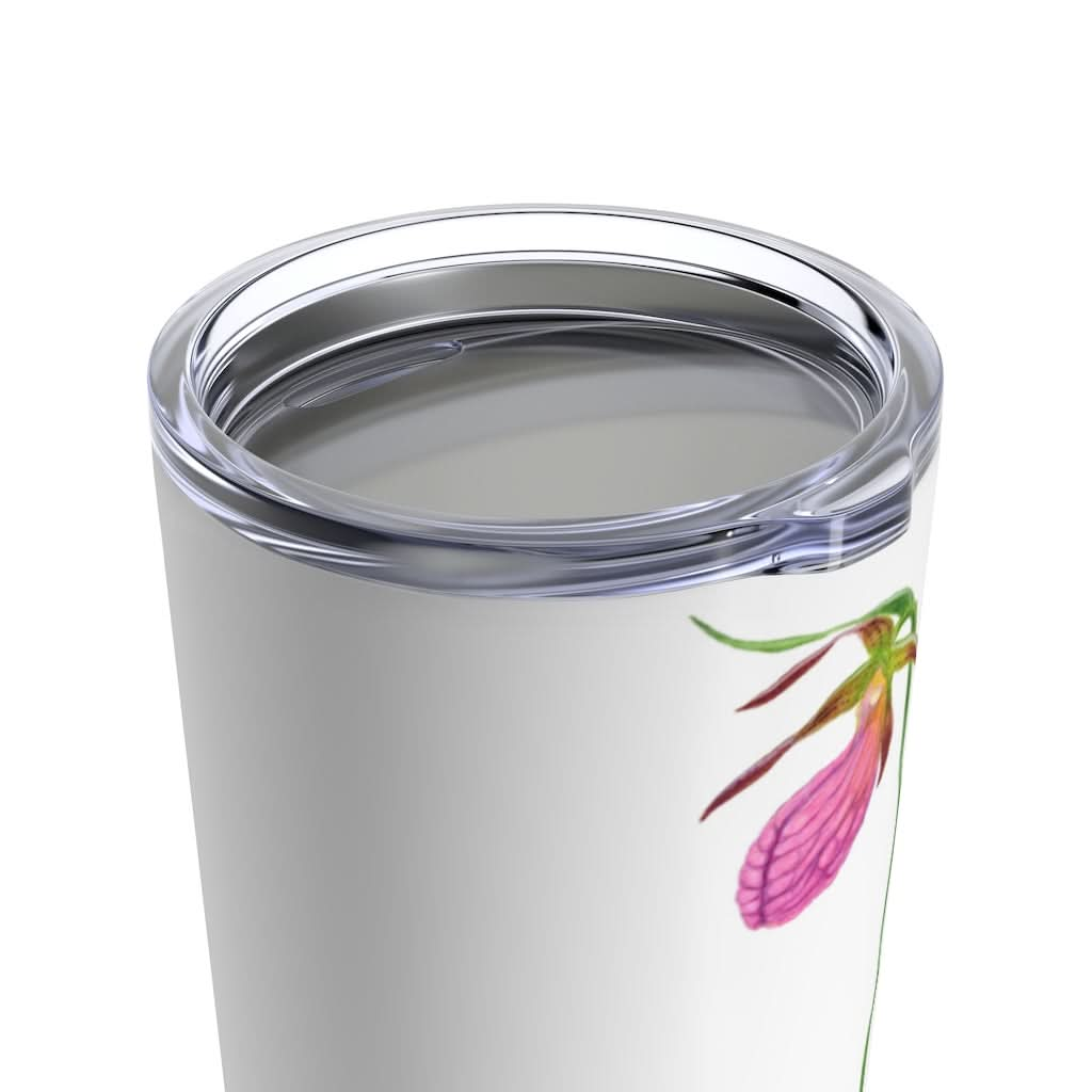 Pink Lady's Slipper, 20 oz Steel Tumbler