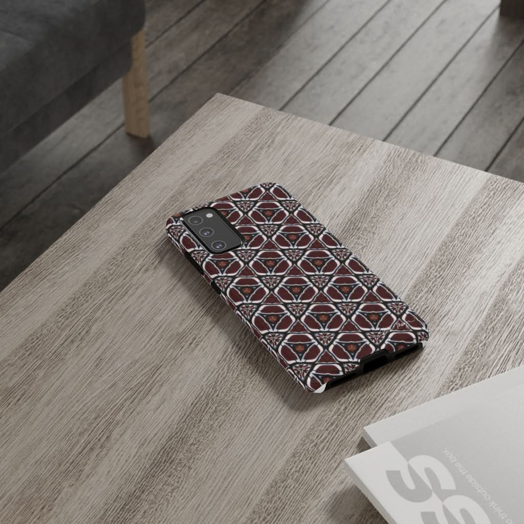 Maroon Butterfly Pattern Phone Case (Samsung)