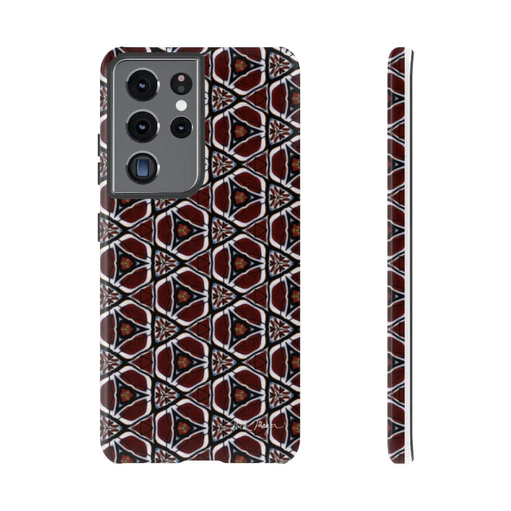 Maroon Butterfly Pattern Phone Case (Samsung)