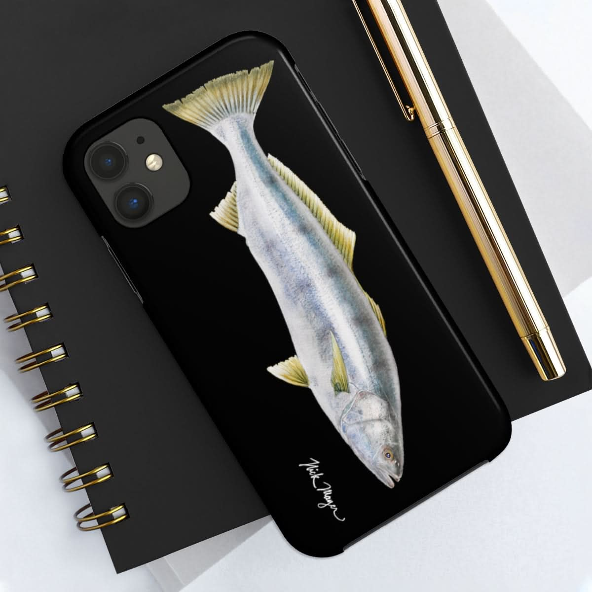 White Sea Bass Phone Case (iPhone) - black